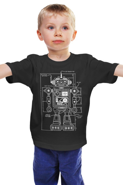 Заказать детскую футболку в Москве. Детская футболка классическая унисекс Робот от printik - готовые дизайны и нанесение принтов.