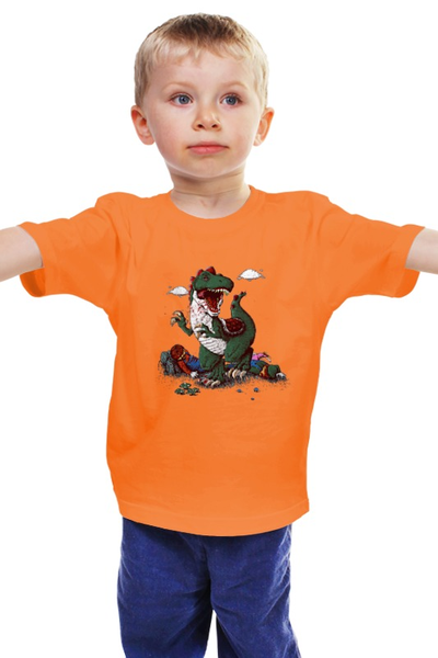 Заказать детскую футболку в Москве. Детская футболка классическая унисекс Прожорливый крокодил от ПРИНТЫ ПЕЧАТЬ  - готовые дизайны и нанесение принтов.