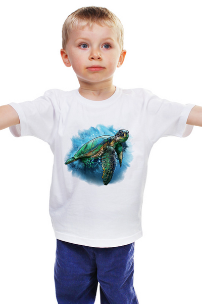 Заказать детскую футболку в Москве. Детская футболка классическая унисекс  Turtle от Юлиан Власов - готовые дизайны и нанесение принтов.