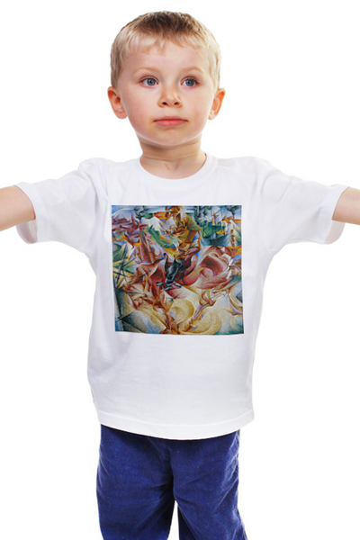 Заказать детскую футболку в Москве. Детская футболка классическая унисекс Коловращение судьбы (Умберто Боччони) от trend - готовые дизайны и нанесение принтов.