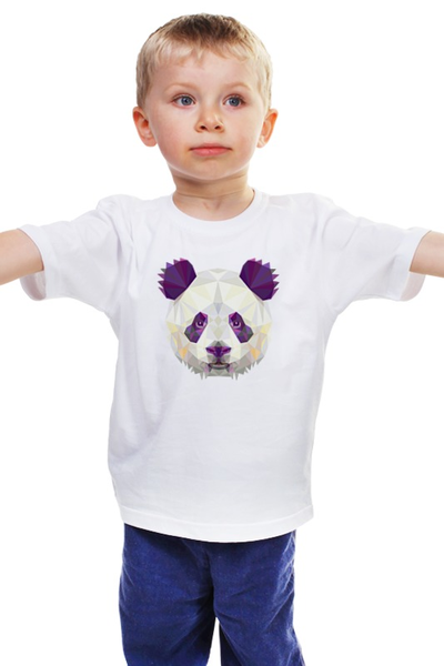Заказать детскую футболку в Москве. Детская футболка классическая унисекс Полигональная панда от oldman - готовые дизайны и нанесение принтов.