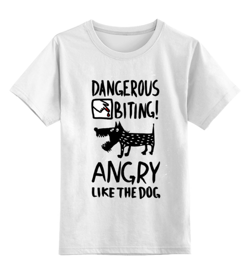 Заказать детскую футболку в Москве. Детская футболка классическая унисекс Статус: злой, как собака! от Crowhouse - готовые дизайны и нанесение принтов.