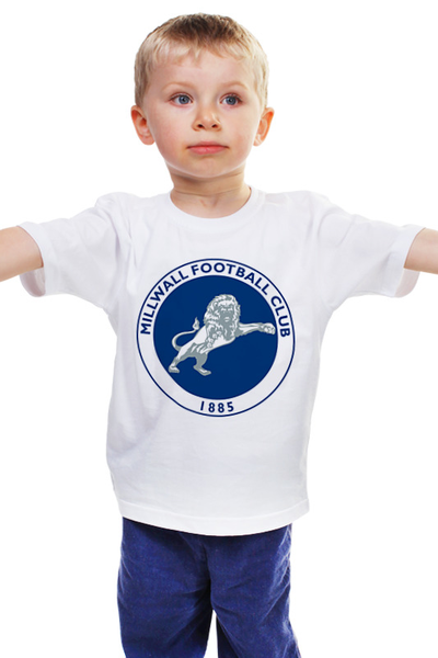 Заказать детскую футболку в Москве. Детская футболка классическая унисекс Millwall FC logo child tee от Millwall Supporters Club Russia - готовые дизайны и нанесение принтов.