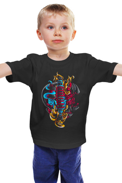 Заказать детскую футболку в Москве. Детская футболка классическая унисекс ❖Moto DESIGN❖ от balden - готовые дизайны и нанесение принтов.