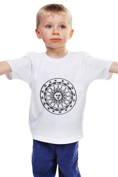 Заказать детскую футболку в Москве. Детская футболка классическая унисекс Солнце,герб. от Vadim Koval - готовые дизайны и нанесение принтов.