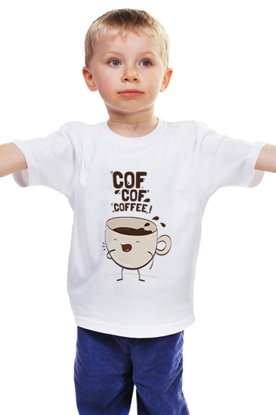 Заказать детскую футболку в Москве. Детская футболка классическая унисекс Чашка Кофе от originals - готовые дизайны и нанесение принтов.