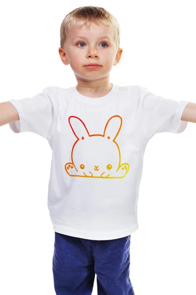 Заказать детскую футболку в Москве. Детская футболка классическая унисекс Color Rabbit от skynatural - готовые дизайны и нанесение принтов.