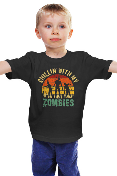 Заказать детскую футболку в Москве. Детская футболка классическая унисекс Зомби от printik - готовые дизайны и нанесение принтов.