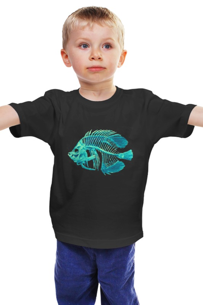 Заказать детскую футболку в Москве. Детская футболка классическая унисекс Скелетон от Lusi - готовые дизайны и нанесение принтов.
