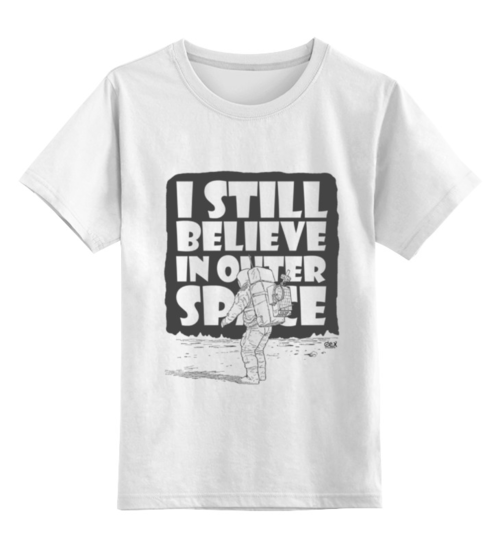 Заказать детскую футболку в Москве. Детская футболка классическая унисекс I Still Believe in Outer Space от OEX design - готовые дизайны и нанесение принтов.