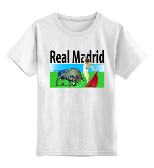 Заказать детскую футболку в Москве. Детская футболка классическая унисекс real Madrid от alexs - готовые дизайны и нанесение принтов.