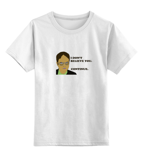Заказать детскую футболку в Москве. Детская футболка классическая унисекс Dwight Schrute от crodxe - готовые дизайны и нанесение принтов.
