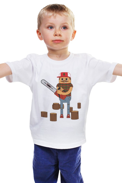 Заказать детскую футболку в Москве. Детская футболка классическая унисекс Лесоруб                   от dyzel1 - готовые дизайны и нанесение принтов.