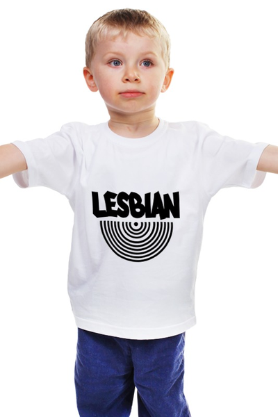 Заказать детскую футболку в Москве. Детская футболка классическая унисекс Lesbian (BLACK) от ZakonVash - готовые дизайны и нанесение принтов.