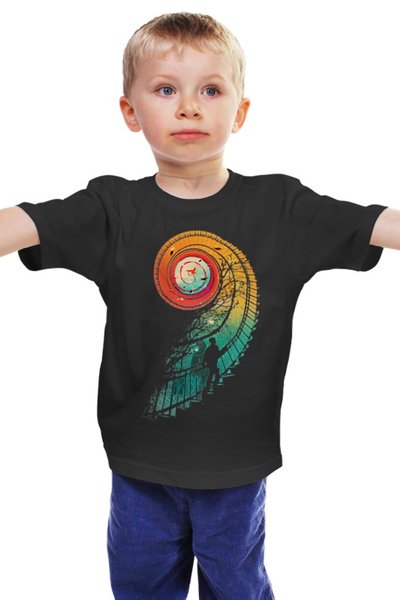 Заказать детскую футболку в Москве. Детская футболка классическая унисекс Длинный путь от printik - готовые дизайны и нанесение принтов.