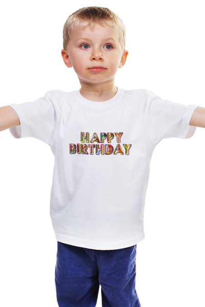 Заказать детскую футболку в Москве. Детская футболка классическая унисекс Happy Birthday от THE_NISE  - готовые дизайны и нанесение принтов.