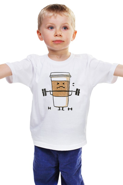 Заказать детскую футболку в Москве. Детская футболка классическая унисекс Крепкий Кофе от printik - готовые дизайны и нанесение принтов.