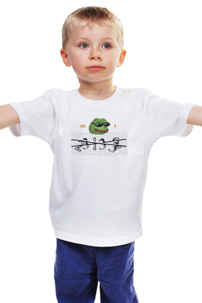 Заказать детскую футболку в Москве. Детская футболка классическая унисекс Пепе двачует капчу от Андрей Смирнов - готовые дизайны и нанесение принтов.