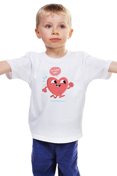 Заказать детскую футболку в Москве. Детская футболка классическая унисекс Сердечко от Romanova - готовые дизайны и нанесение принтов.
