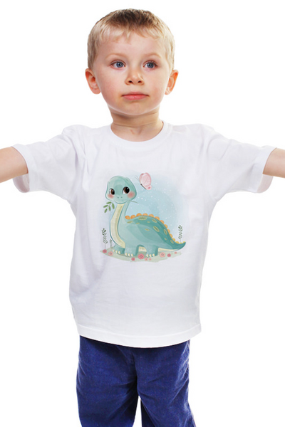 Заказать детскую футболку в Москве. Детская футболка классическая унисекс Динозавр от Никита Коледенков - готовые дизайны и нанесение принтов.