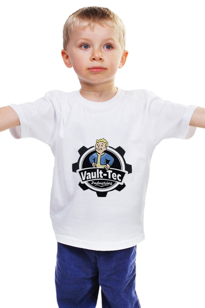 Заказать детскую футболку в Москве. Детская футболка классическая унисекс Fallout  Vault-Tec от cherdantcev - готовые дизайны и нанесение принтов.