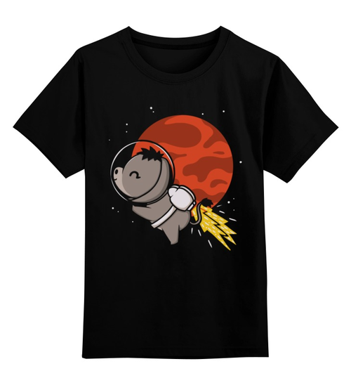 Заказать детскую футболку в Москве. Детская футболка классическая унисекс Ослик в космосе от Zamula - готовые дизайны и нанесение принтов.