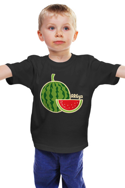 Заказать детскую футболку в Москве. Детская футболка классическая унисекс Толстовка ARбуз Black от AR Print - готовые дизайны и нанесение принтов.