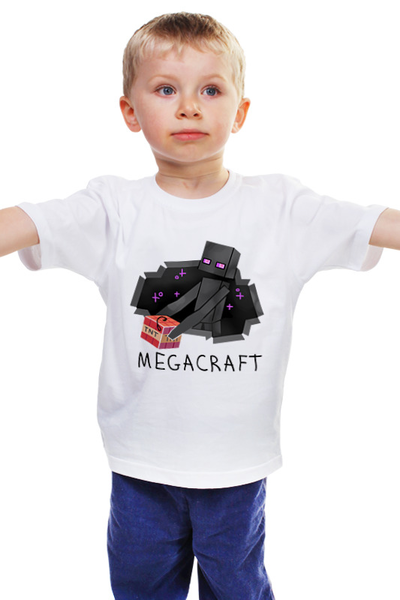 Заказать детскую футболку в Москве. Детская футболка классическая унисекс Эндермен MegaCraft от Andrei Andrei - готовые дизайны и нанесение принтов.