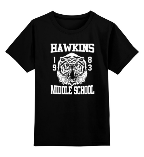 Заказать детскую футболку в Москве. Детская футболка классическая унисекс Hawkins middle school от zamza - готовые дизайны и нанесение принтов.