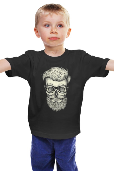 Заказать детскую футболку в Москве. Детская футболка классическая унисекс Череп Хипстера от skull - готовые дизайны и нанесение принтов.