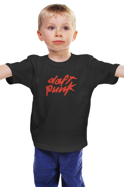 Заказать детскую футболку в Москве. Детская футболка классическая унисекс Daft Punk logo от KinoArt - готовые дизайны и нанесение принтов.
