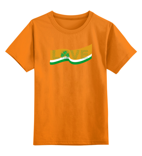 Заказать детскую футболку в Москве. Детская футболка классическая унисекс Love с ирландским флагом от Отрисовка Векторная - готовые дизайны и нанесение принтов.