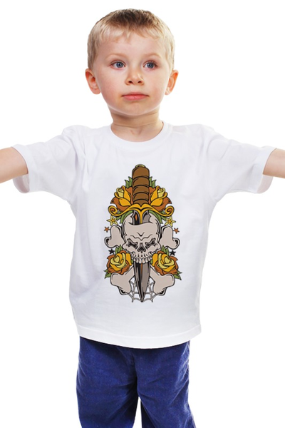 Заказать детскую футболку в Москве. Детская футболка классическая унисекс Череп от Media M  - готовые дизайны и нанесение принтов.