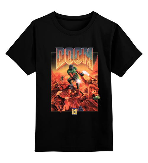 Заказать детскую футболку в Москве. Детская футболка классическая унисекс Doom game от Leichenwagen - готовые дизайны и нанесение принтов.