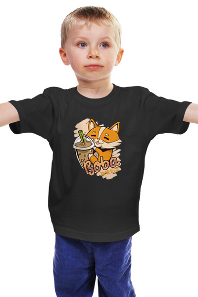 Заказать детскую футболку в Москве. Детская футболка классическая унисекс Corgi Boba от Павел Павел - готовые дизайны и нанесение принтов.