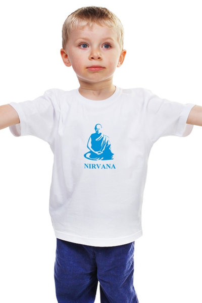 Заказать детскую футболку в Москве. Детская футболка классическая унисекс Nirvana-blue от LINGAM ART | lingam.ord@gmail.com - готовые дизайны и нанесение принтов.