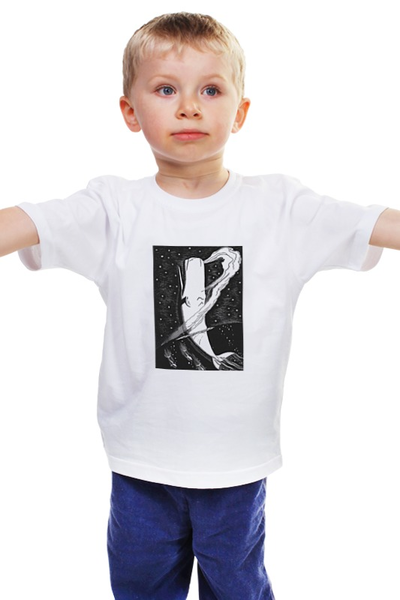 Заказать детскую футболку в Москве. Детская футболка классическая унисекс Моби Дик от Sophia Bakaeva - готовые дизайны и нанесение принтов.