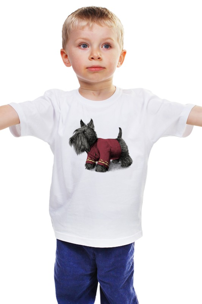 Заказать детскую футболку в Москве. Детская футболка классическая унисекс Шотландский терьер от printik - готовые дизайны и нанесение принтов.