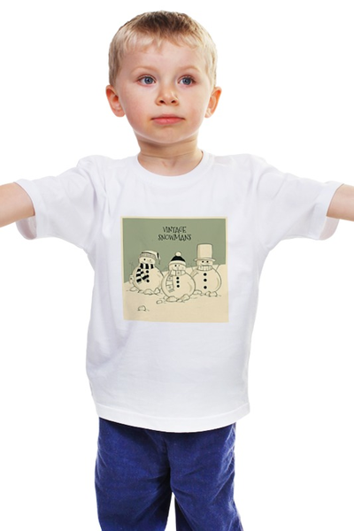 Заказать детскую футболку в Москве. Детская футболка классическая унисекс Снеговик от Polilog - готовые дизайны и нанесение принтов.
