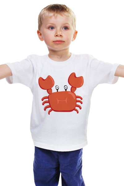 Заказать детскую футболку в Москве. Детская футболка классическая унисекс Крабик от BeliySlon - готовые дизайны и нанесение принтов.