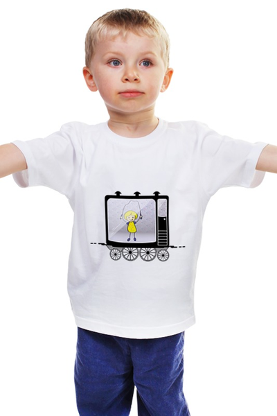 Заказать детскую футболку в Москве. Детская футболка классическая унисекс Девочка со скакалкой от PolinaPo - готовые дизайны и нанесение принтов.