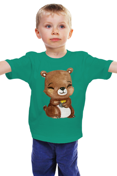 Заказать детскую футболку в Москве. Детская футболка классическая унисекс Медвежонок от nadegda - готовые дизайны и нанесение принтов.
