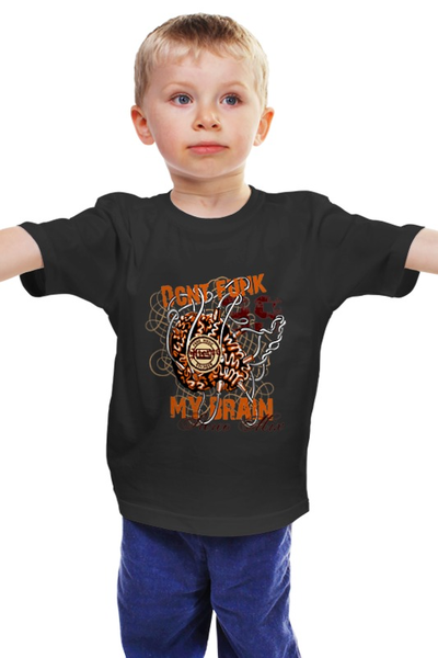 Заказать детскую футболку в Москве. Детская футболка классическая унисекс Dont Funk My Brain от denis01001 - готовые дизайны и нанесение принтов.