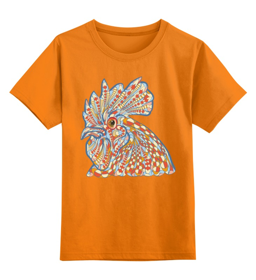 Заказать детскую футболку в Москве. Детская футболка классическая унисекс Ethnic rooster от T-shirt print  - готовые дизайны и нанесение принтов.
