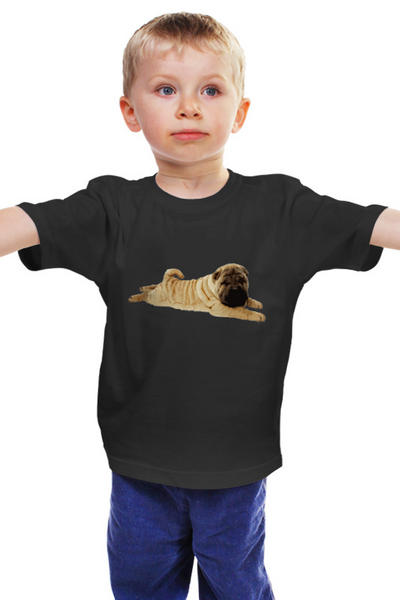 Заказать детскую футболку в Москве. Детская футболка классическая унисекс Собака - Шарпей от BAD OWL - готовые дизайны и нанесение принтов.