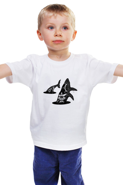 Заказать детскую футболку в Москве. Детская футболка классическая унисекс Кит и море от THE_NISE  - готовые дизайны и нанесение принтов.
