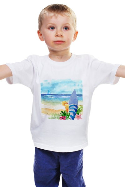 Заказать детскую футболку в Москве. Детская футболка классическая унисекс Пляжная от BeliySlon - готовые дизайны и нанесение принтов.
