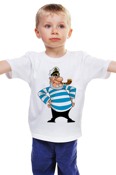 Заказать детскую футболку в Москве. Детская футболка классическая унисекс Морской волк от Виктор Гришин - готовые дизайны и нанесение принтов.