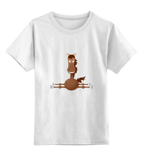 Заказать детскую футболку в Москве. Детская футболка классическая унисекс Забавная лошадь от Zamula - готовые дизайны и нанесение принтов.