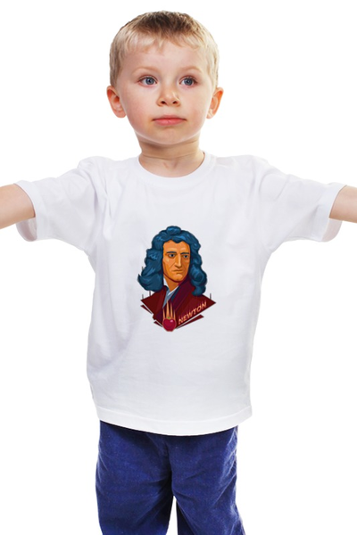 Заказать детскую футболку в Москве. Детская футболка классическая унисекс Ньютон от science - готовые дизайны и нанесение принтов.